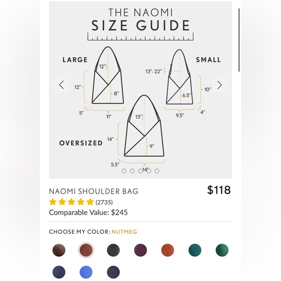 Portland Leather Goods Large Naomi Nutmeg - Picture 10 of 11